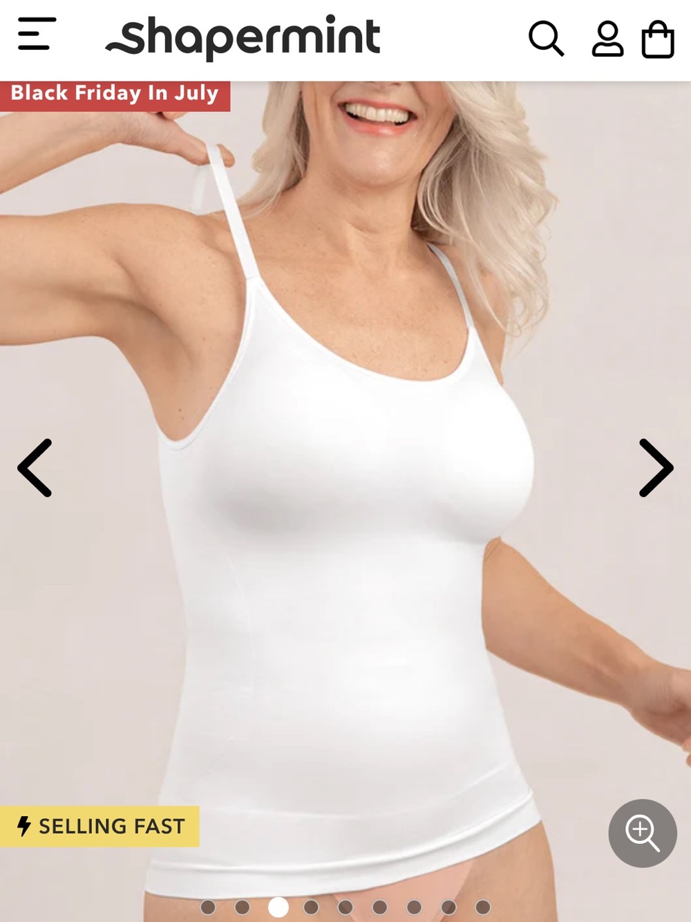 Shapermint All Day Every Day White Scoop Neck Cami